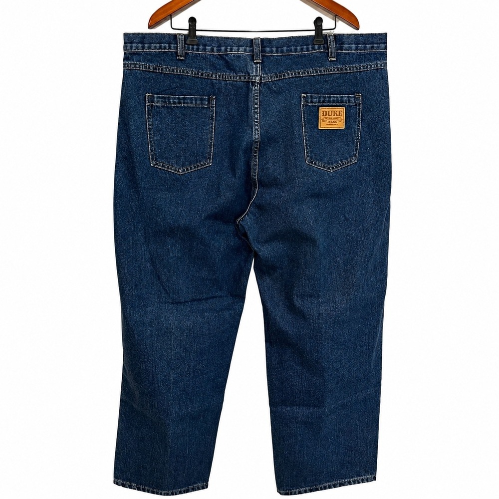Duke Authentic Fit Jeans Mens 44M Dark Wash Straight Leg Ramie Cotton 02R